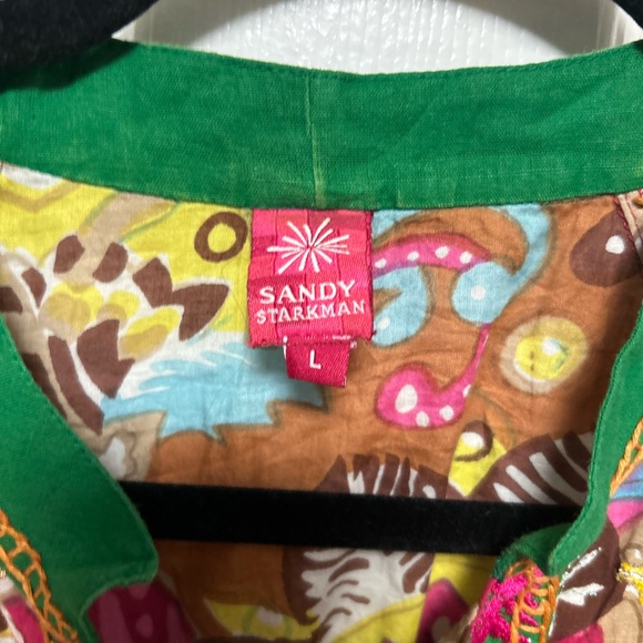 Sandy Starkman Embellished Boho Swim Cover-up Tunic Size Large - Picture 4 of 12